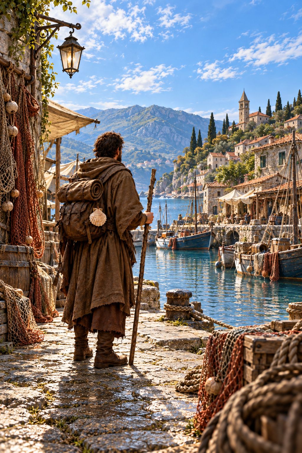 The pilgrim at the harbor in daylight